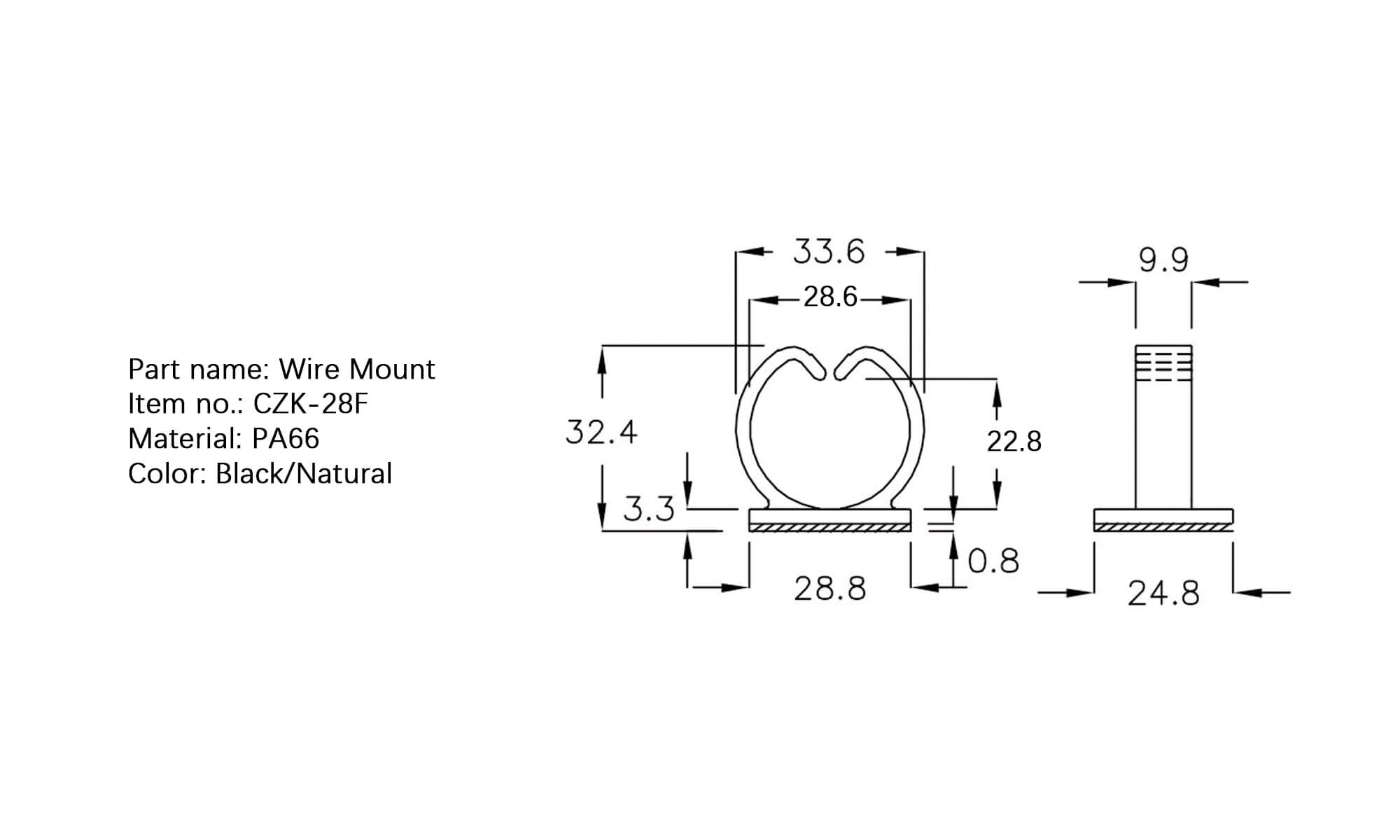 Plastic Wire Mount CZK-28F